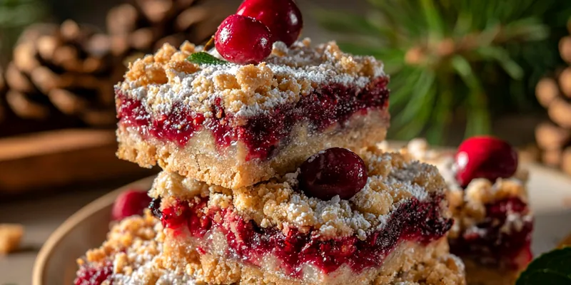 Delicious Festive Cherry Dessert Bars served on a plate