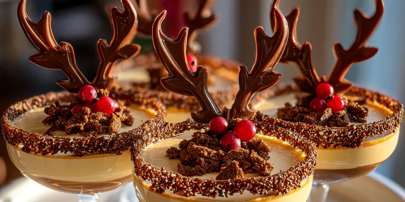 Delicious Festive Chocolate Mousse served on a plate