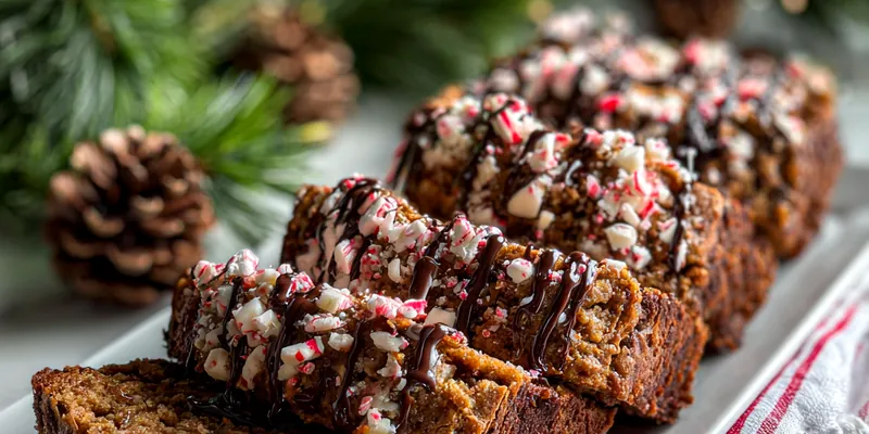 Delicious Festive Chocolate Peppermint Bread served on a plate