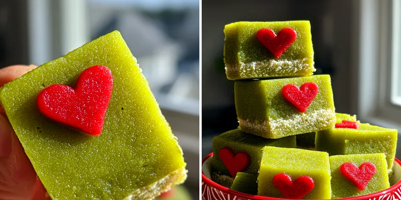 Delicious Festive Green Fudge served on a plate