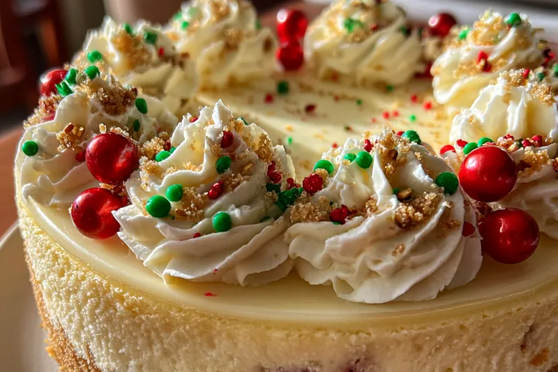 Cooking process for Festive Holiday Cheesecake Delight