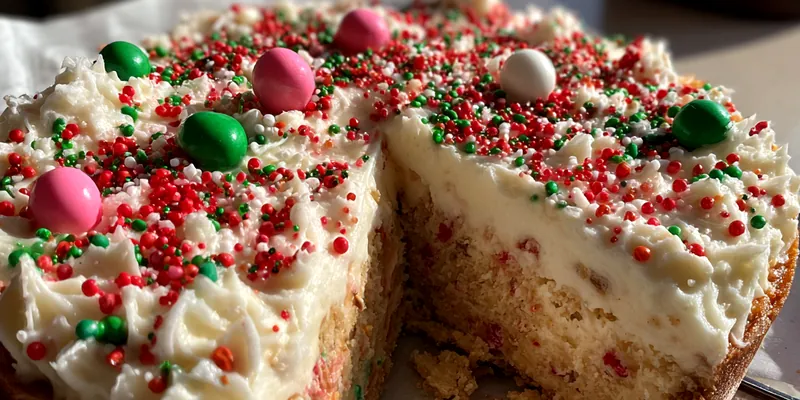 Delicious Festive Holiday Cheesecake served on a plate