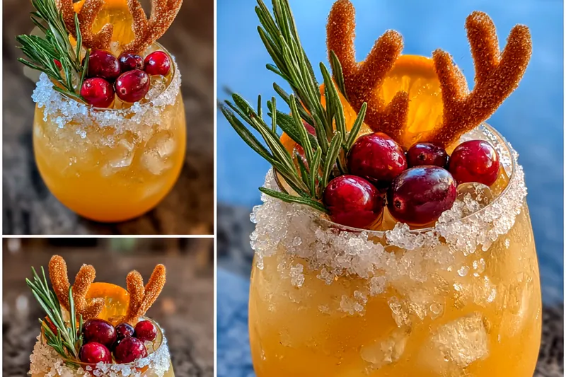 Chef Mitchell mixing the Festive Holiday Cocktail with flair in a stylish kitchen.