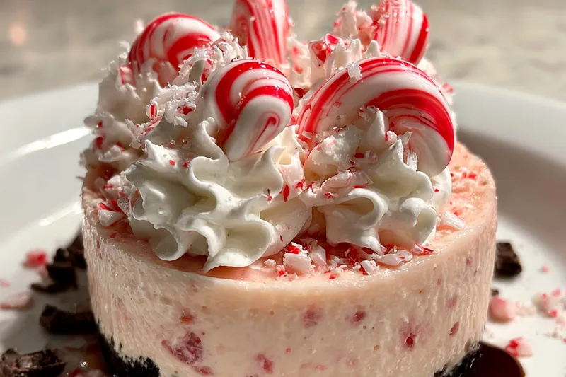 Cooking process for Festive Peppermint Cheesecake Delight