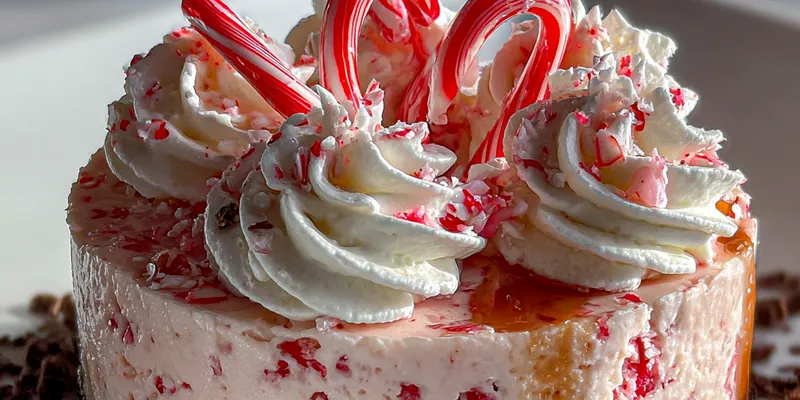 Delicious Festive Peppermint Cheesecake Delight served on a plate