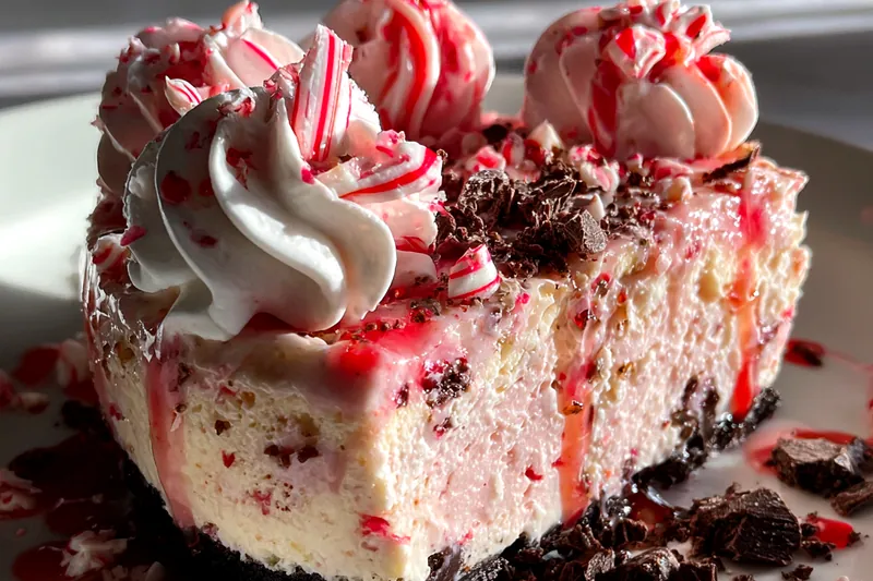 Fresh ingredients for Festive Peppermint Cheesecake Delight