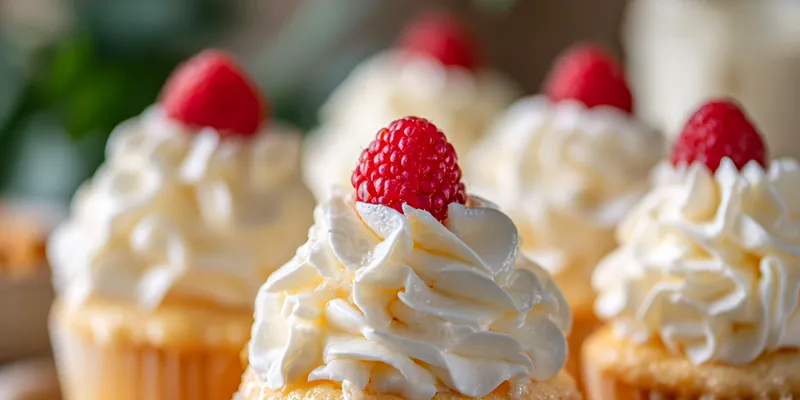 Delicious Fluffy Berry Cupcake Delights served on a plate