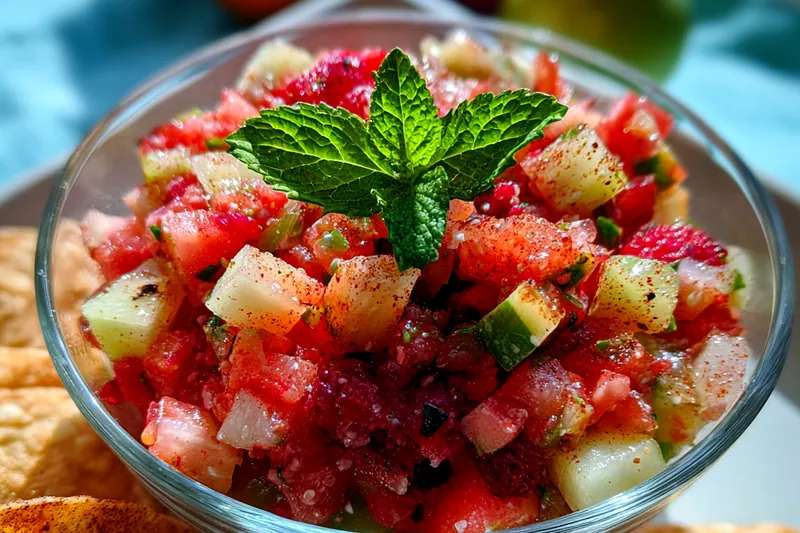 Cooking process for Fresh Fruit Salsa Delight