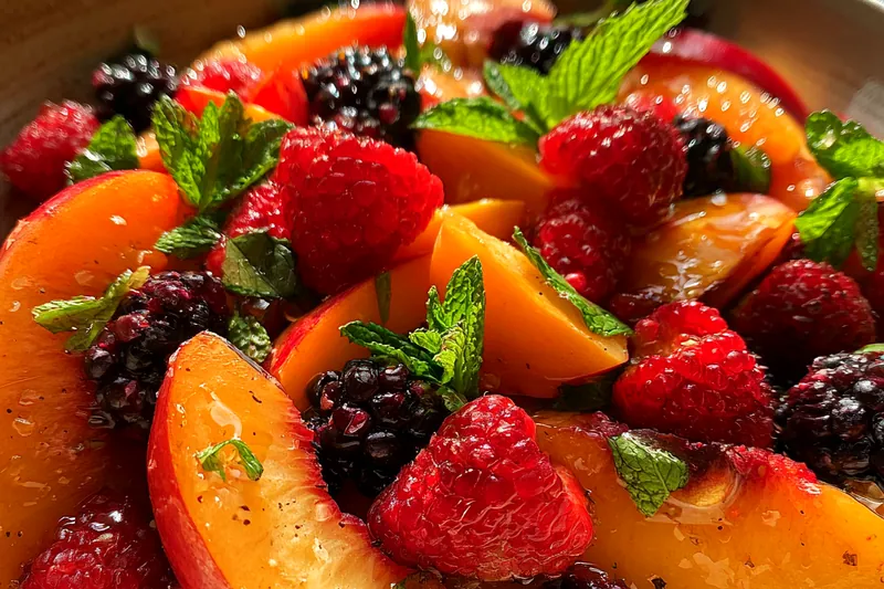 Cooking process for Fresh Summer Peach Salad