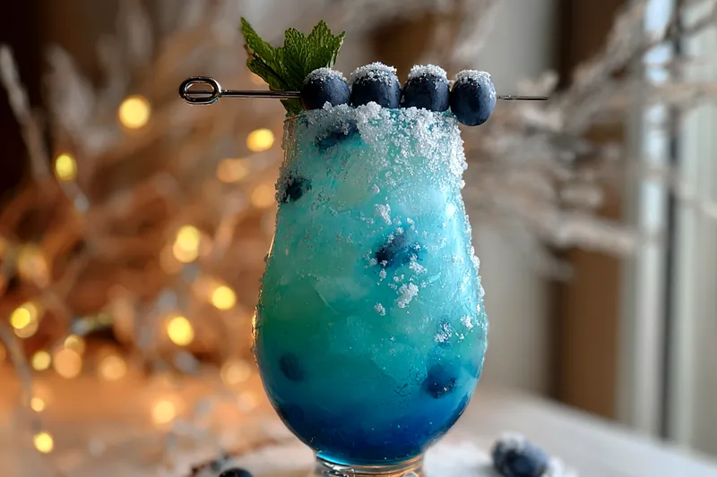 Fresh ingredients for Frosty Blueberry Cocktail