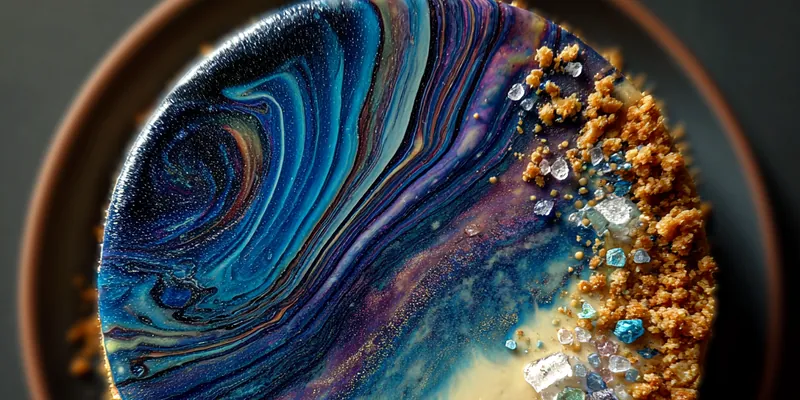 Delicious Galactic Blueberry Cheesecake served on a plate