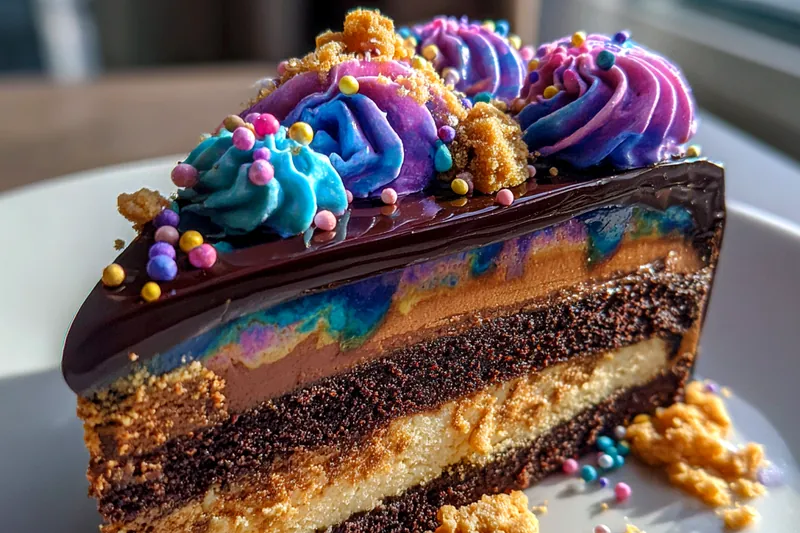 Cooking process for Galactic Cookie Dough Cake