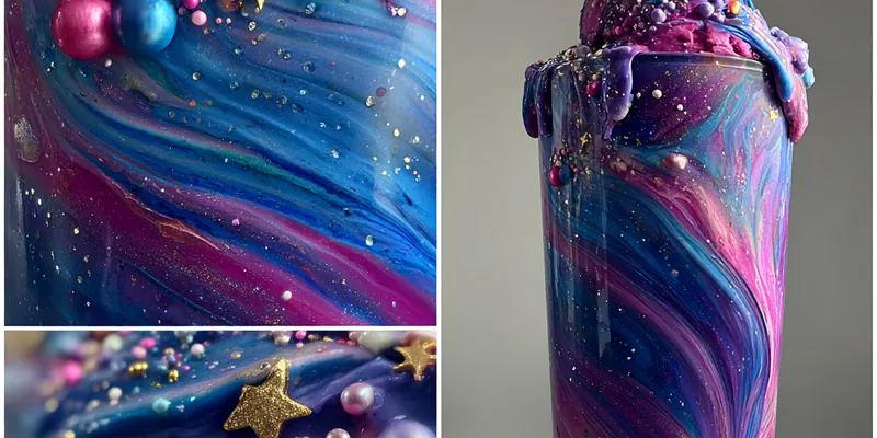 Delicious Galaxy Themed Ice Cream served on a plate