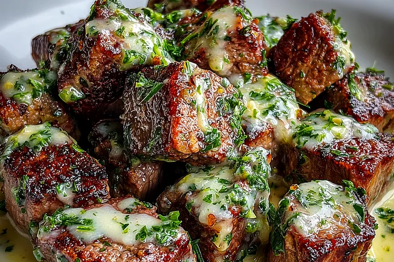 Fresh ingredients for Garlic Butter Steak Bites