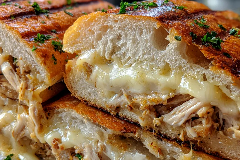 Fresh ingredients for Garlic Chicken Cheese Sandwich