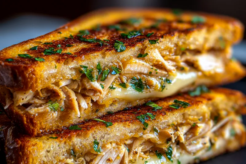 Cooking process for Garlic Chicken Melt