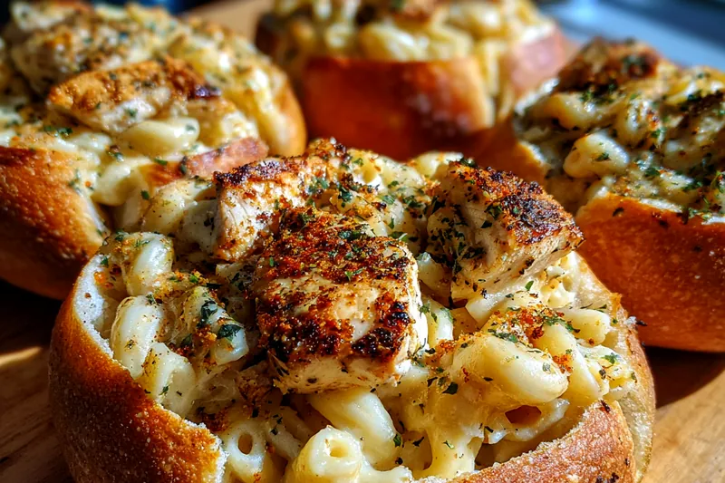 Fresh ingredients for Garlic Chicken Pasta Bowls