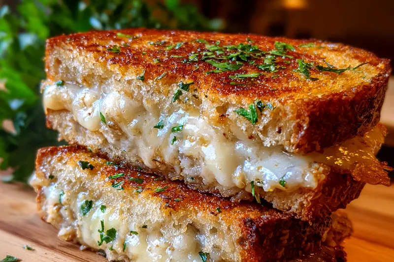 Cooking process for Garlic Herb Grilled Sandwich