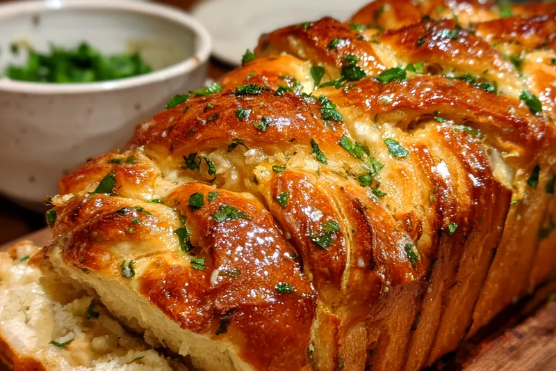 Cooking process for Garlic Herb Pull Apart Bread