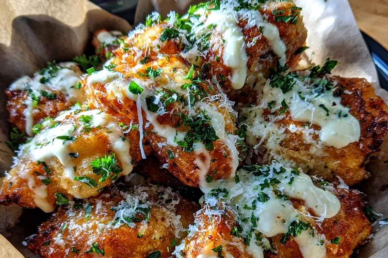 Cooking process for Garlic Parmesan Boneless Wings
