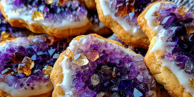 Delicious Geode Crystal Sugar Cookies served on a plate