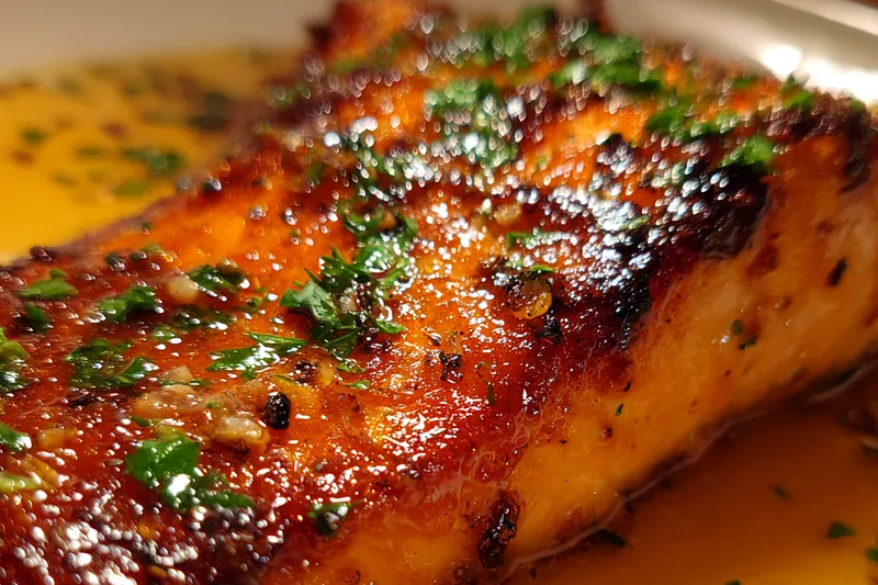 Fresh ingredients for Glazed Garlic Herb Salmon