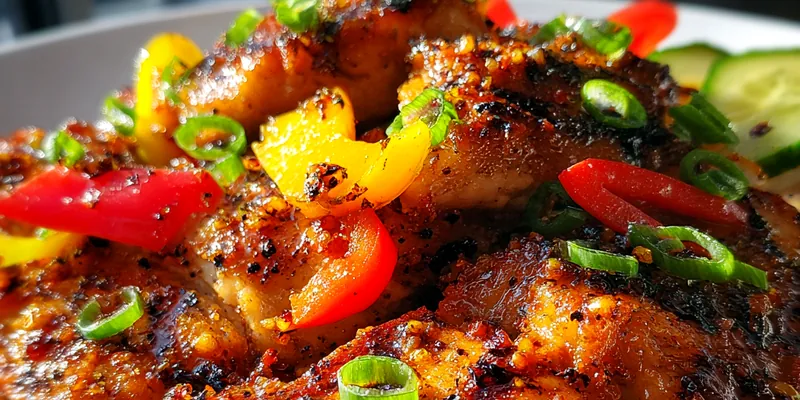 Delicious Glazed Grilled Chicken served on a plate