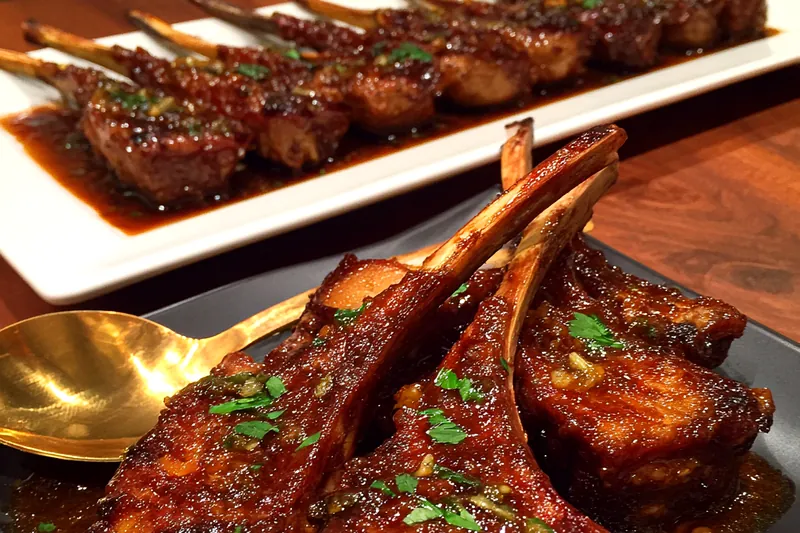 Cooking process for Glazed Herb Lamb Chops