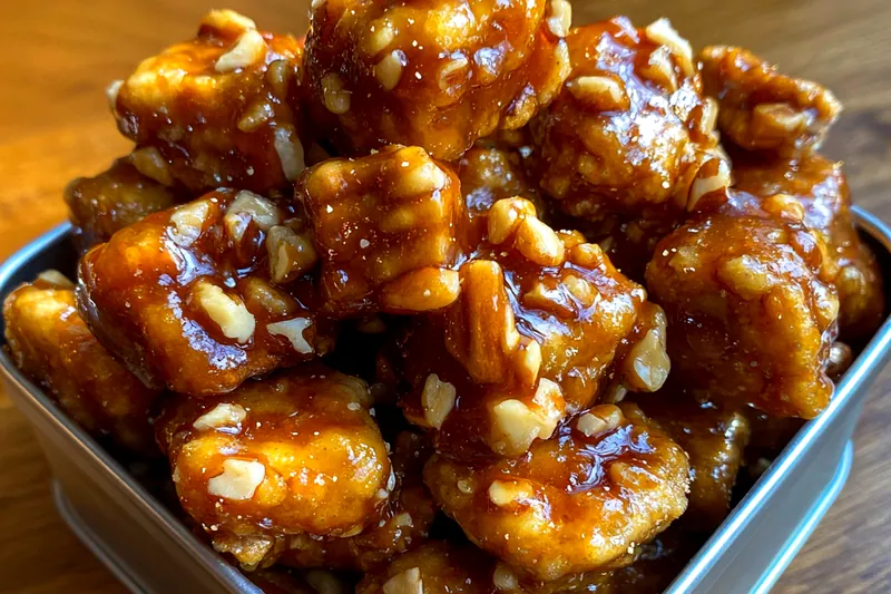 Cooking process for Glazed Pecan Crunch Bites