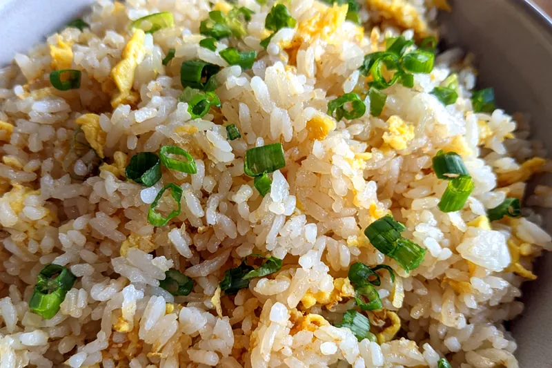 Fresh ingredients for Garlic Fried Rice Delight