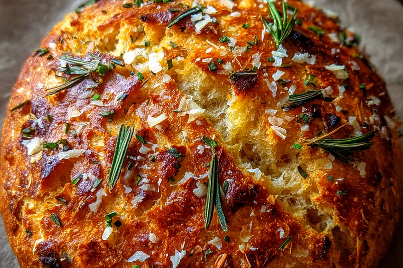 Cooking process for Golden Parmesan Garlic Artisan Loaf