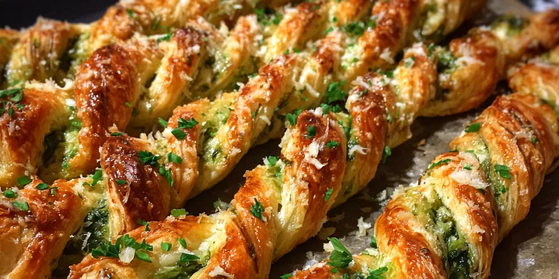 Golden Spinach Cheese Twists