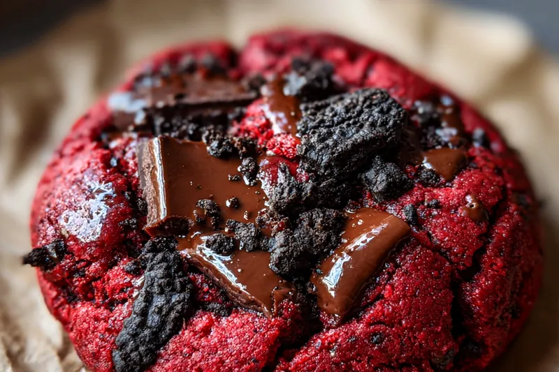Cooking process for Gooey Red Velvet Chocolate Cookies