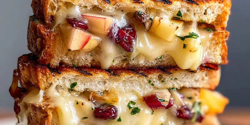 Gourmet Apple Cranberry Grilled Cheese Sandwich