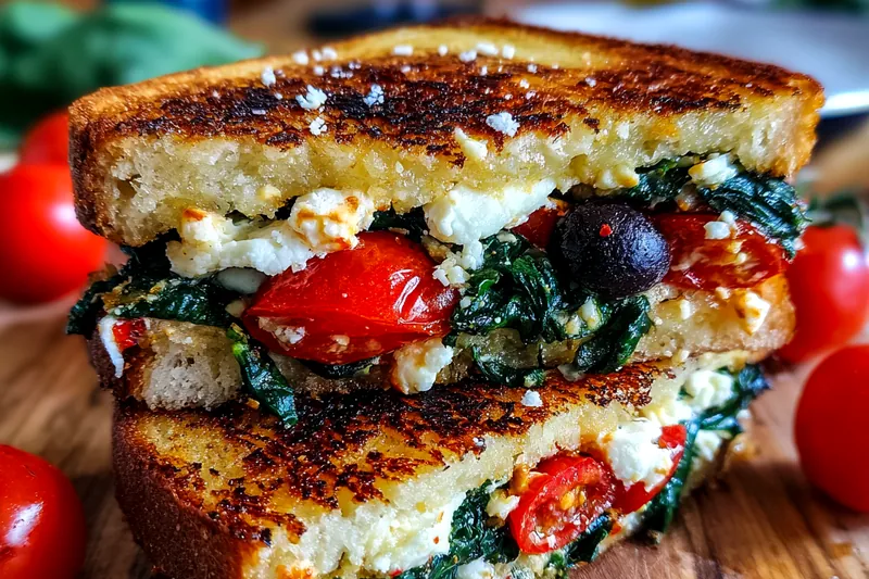 Fresh ingredients for Gourmet Spinach Grilled Cheese