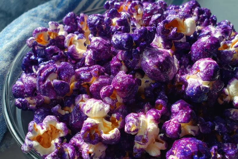 Fresh ingredients for Grape Flavored Popcorn Treat