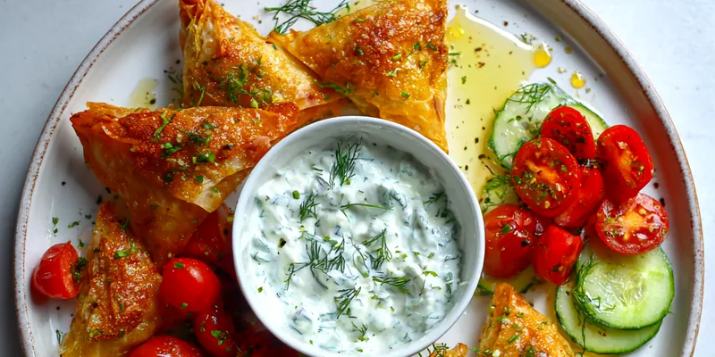 A vibrant Greek salad topped with grilled chicken and feta cheese