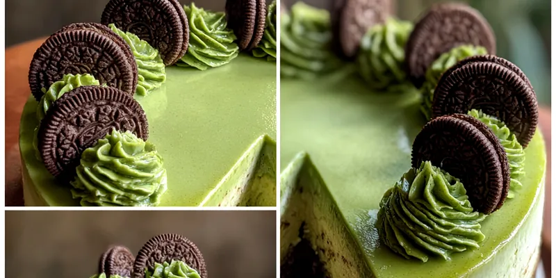 Delicious Green Velvet Oreo Cake served on a plate