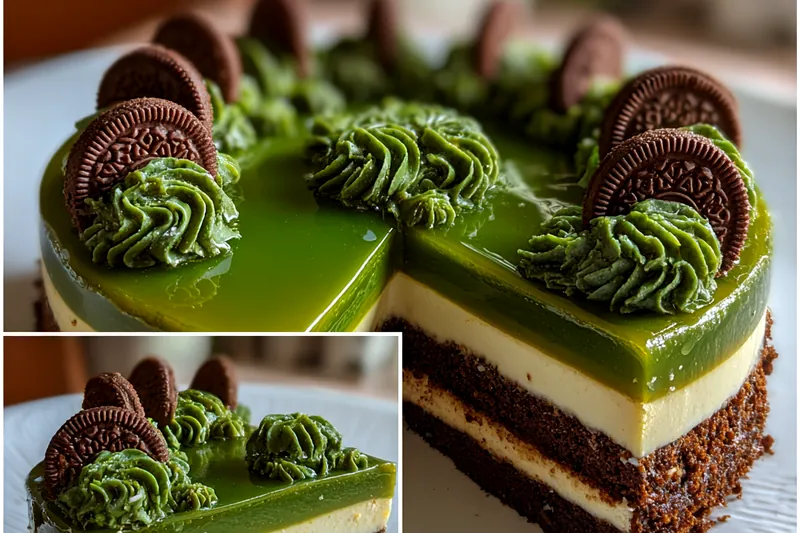 Fresh ingredients for Green Velvet Oreo Cake