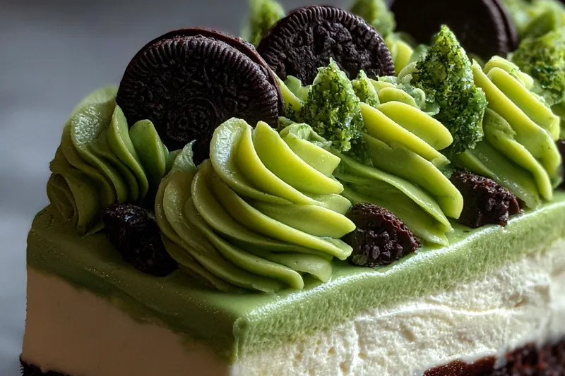 Fresh ingredients for Green Velvet Oreo Cheesecake