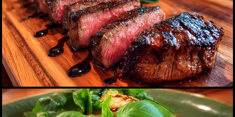 Delicious Grilled Balsamic Flank Steak served on a plate