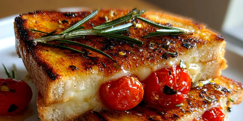 Delicious Grilled Cheese with Cherry Tomatoes and Rosemary