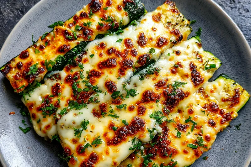 Fresh ingredients for Grilled Cheesy Zucchini Slices