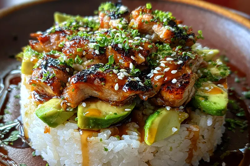 Cooking process for Grilled Chicken Avocado Stack