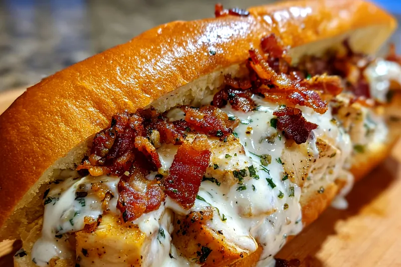 Cooking process for Grilled Chicken Bacon Sandwich