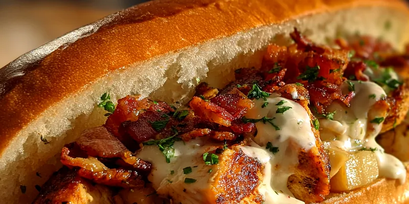 Delicious Grilled Chicken Bacon Sandwich served on a plate