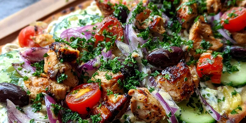 Delicious Grilled Chicken Flatbread Delight served on a plate