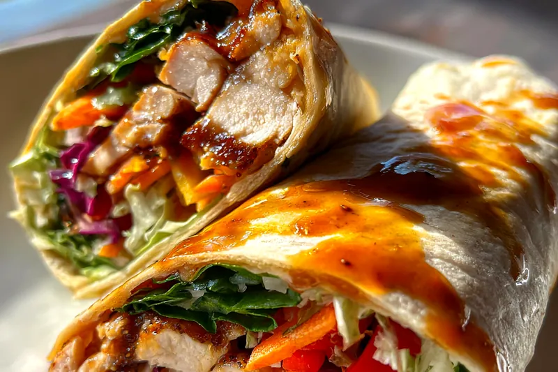 Cooking process for Grilled Chicken Peanut Wraps