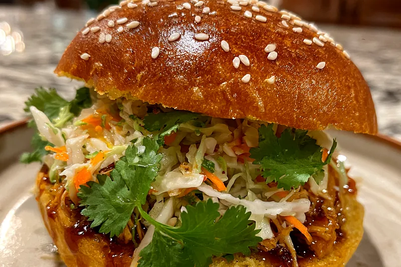 Cooking process for Grilled Chicken Slaw Sandwich