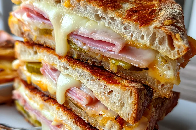 Cooking process for Grilled Ham Cheese Sandwich